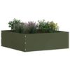 vidaXL Borde de C&eacute;sped 6 pcs Verde Oliva 40 x 40 x 13 cm Acero
