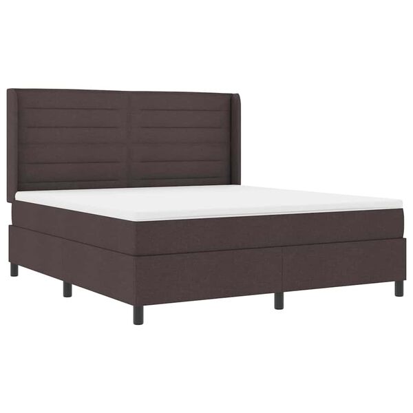 vidaXL Cama tipo Box Spring Marr&oacute;n Oscuro 200 x 180 cm tela
