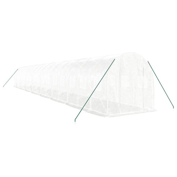 vidaXL Invernadero con estructura de acero blanco 32 m&sup2; 16x2x2 m