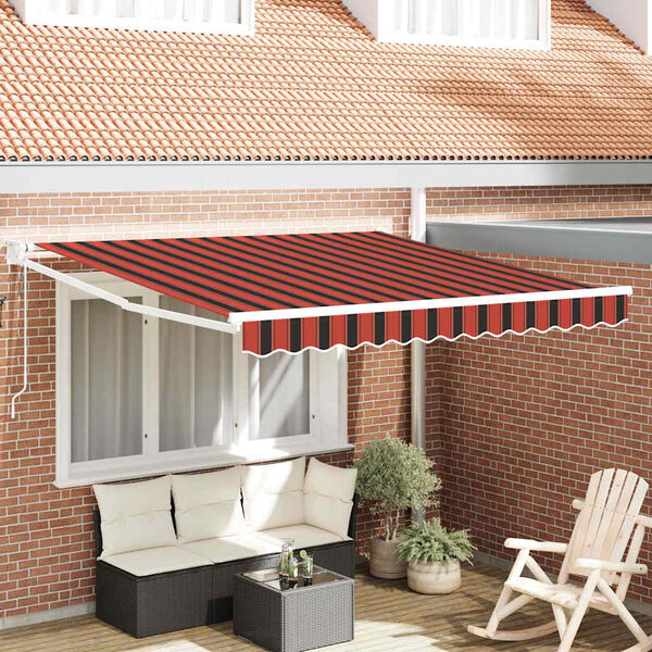 vidaXL Toldo Retr&aacute;ctil Naranja y Marr&oacute;n 300 x 250 cm