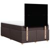 vidaXL Cama box spring con colch&oacute;n tela marr&oacute;n oscuro 120x190 cm