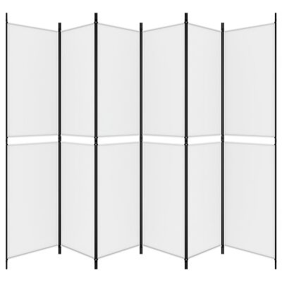 vidaXL Biombo divisor de 6 paneles de tela blanco 300x220 cm