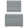 vidaXL Cama box spring con colch&oacute;n tela gris claro 90x200 cm