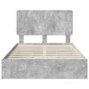 vidaXL Cama con almacenamiento con cabecera Gris Concreto 135 x 190 cm