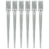 vidaXL Picas de tierra 6 uds acero galvanizado plateado 7x7x75 cm
