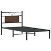 vidaXL Estructura de cama sin colch&oacute;n madera marr&oacute;n roble 75x190 cm