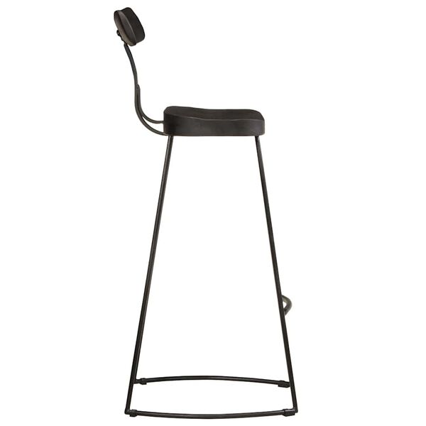 vidaXL Taburetes de barra 2 uds negro 49x43x103 cm madera maciza mango