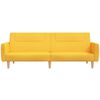 vidaXL Sof&aacute; cama de 2 plazas con reposapi&eacute;s tela color amarillo