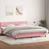 vidaXL Cama box spring con colch&oacute;n y LED terciopelo rosa 180x210 cm