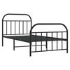 vidaXL Estructura cama sin colch&oacute;n con estribo metal negro 100x190 cm