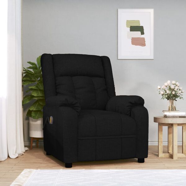 vidaXL Sill&oacute;n de masaje de tela negro