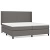 vidaXL Cama box spring con colch&oacute;n cuero sint&eacute;tico gris 200x200 cm