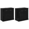vidaXL Tableros Lateral 2 uds. Roble Negro 70 x 35,5 x 67,5 cm