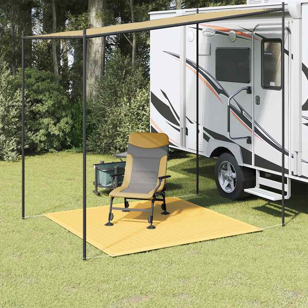 vidaXL Alfombra para tienda de campaña HDPE beige 250x250 cm