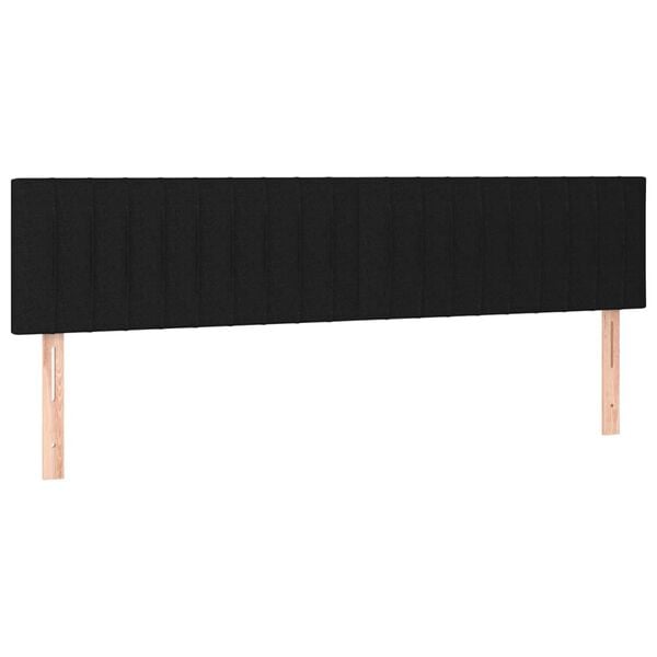 vidaXL Cabeceros tela negro 180x5x78/88 cm