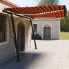 vidaXL Toldo autom&aacute;tico LED sensor de viento naranja y marr&oacute;n 4,5x3 m