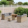 vidaXL Conjunto de sof&aacute; de jard&iacute;n con coj&iacute;n 9 pcs Beige y Gris Claro