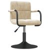 vidaXL Sillas de comedor giratorias 2 uds terciopelo crema