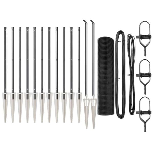 vidaXL Poste de Valla Gris 25 x 0,8 m (malla de 16 x 16 mm)