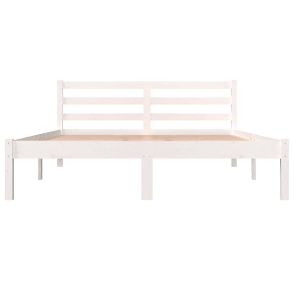 vidaXL Estructura de cama doble pequeña sin colchón blanco 120x190 cm