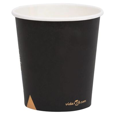 vidaXL Tazas de papel café 200 ml 500 uds negro