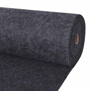 vidaXL Alfombra Gris antracita 1,2 x 20 m Poli&eacute;ster