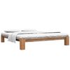 vidaXL Estructura de cama sin colch&oacute;n madera maciza roble 140x200 cm