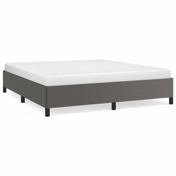 vidaXL Estructura de cama sin colch&oacute;n cuero sint&eacute;tico gris 160x200 cm