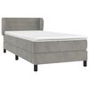 vidaXL Cama box spring con colch&oacute;n terciopelo gris claro 90x190 cm