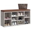 vidaXL Banco zapatero madera contrachapada gris hormigón 103x30x48 cm