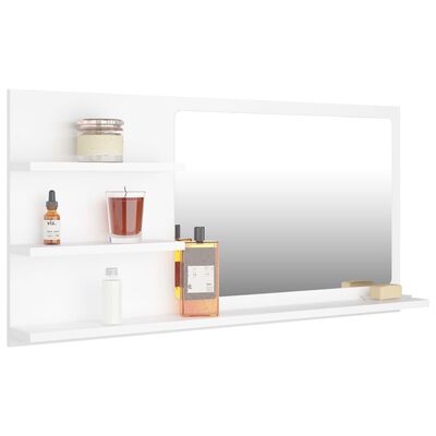 vidaXL Espejo de baño madera contrachapada blanco 90x10,5x45 cm