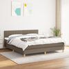 vidaXL Cama box spring con colch&oacute;n tela gris taupe 180x200 cm