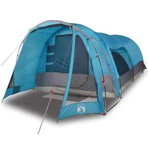 vidaXL Tienda de campa&ntilde;a familiar t&uacute;nel 8 personas impermeable azul