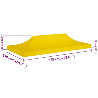 vidaXL Techo de carpa para celebraciones amarillo 6x3 m 270 g/m²