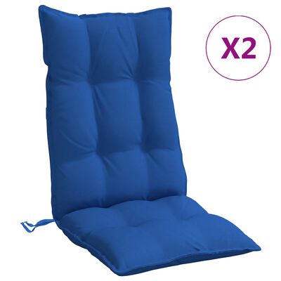 vidaXL Cojines de silla respaldo alto 2 uds tela Oxford azul klein
