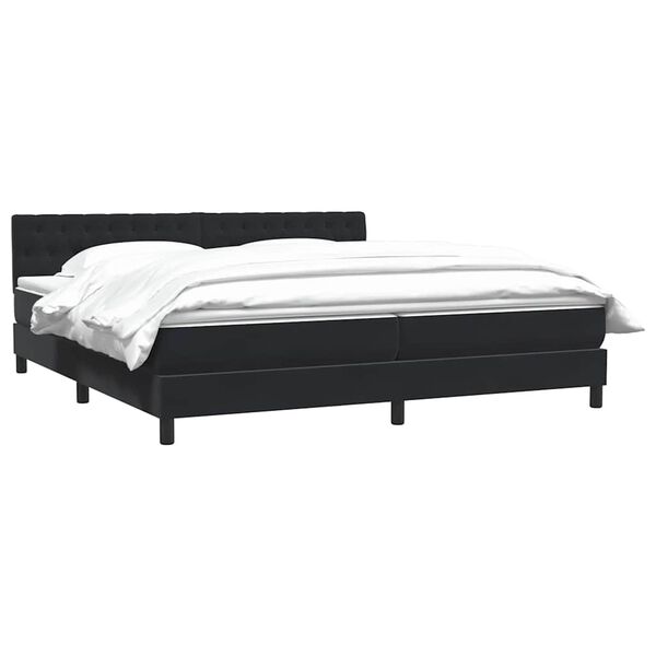 vidaXL Cama box spring con colch&oacute;n terciopelo negro 180x220 cm