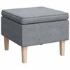 vidaXL Sillón con patas mecedoras y taburete de tela gris claro