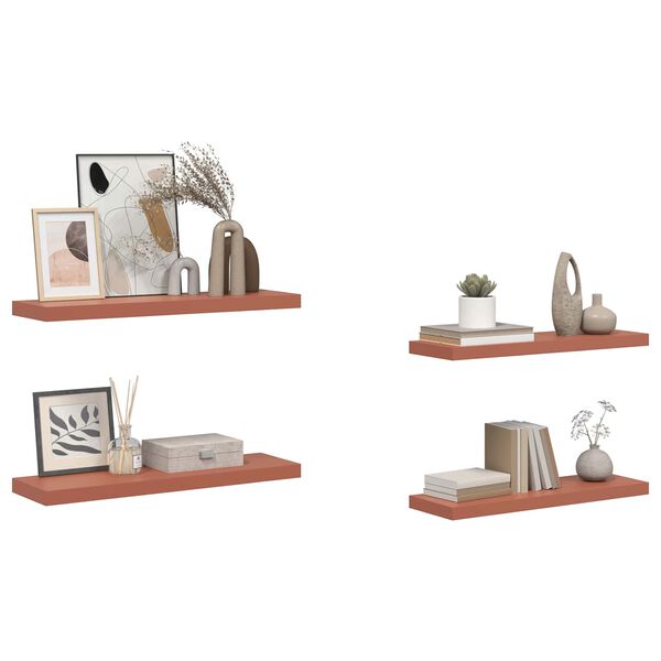 vidaXL Estante de pared con almacenamiento 4 pcs Rojo 80 x 23,5 x 4 cm