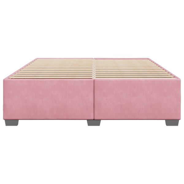 vidaXL Estructura cama sin colch&oacute;n terciopelo rosa 200x200 cm
