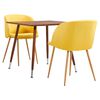 vidaXL Juego de comedor 3 piezas tela amarillo