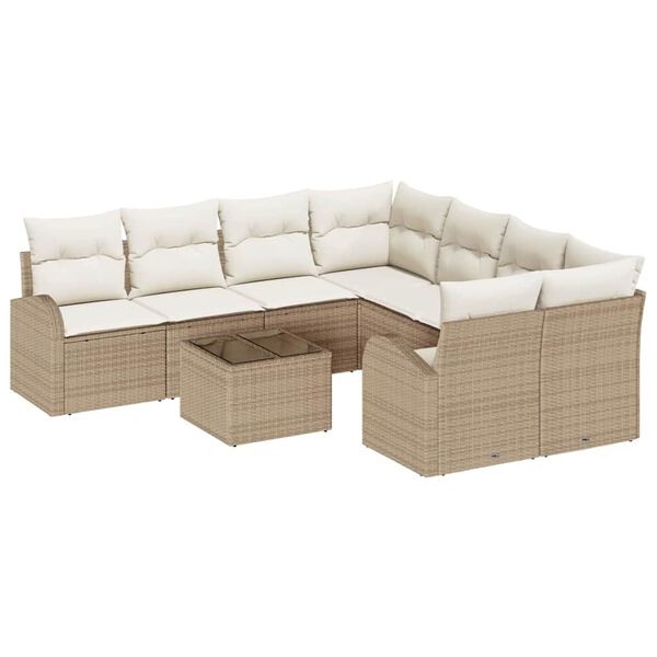 vidaXL Conjunto de sof&aacute; de jard&iacute;n Beige 55 x 55 x 37 cm