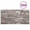 vidaXL Paneles de pared 3D dise&ntilde;o de ladrillo 10 uds EPS gris oscuro