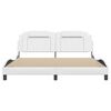 vidaXL Estructura de cama Viana sin colch&oacute;n cuero sint&eacute;tico blanco 180x200cm