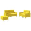 vidaXL Juego de sof&aacute;s con cojines 3 piezas tela amarillo claro