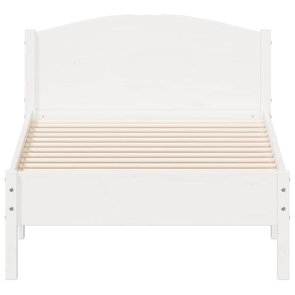 vidaXL Estructura de cama sin colch&oacute;n madera maciza blanca 75x190 cm