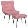 vidaXL Sill&oacute;n de relax con reposapi&eacute;s terciopelo rosa