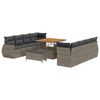 vidaXL Conjunto de sof&aacute; de jard&iacute;n 11 uds. Gris rat&aacute;n sint&eacute;tico