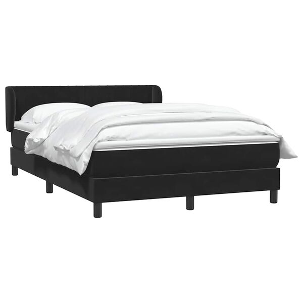 vidaXL Cama box spring con colch&oacute;n terciopelo negro 160x220 cm