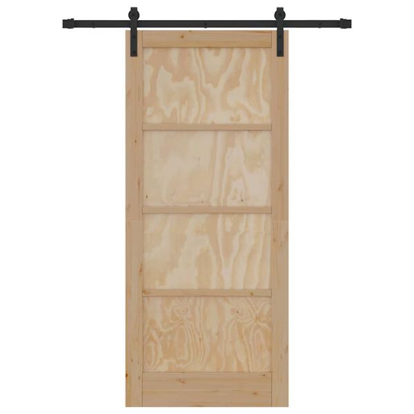 vidaXL Puerta Corredera Marrón 86 x 198,5 cm Madera de pino macizo