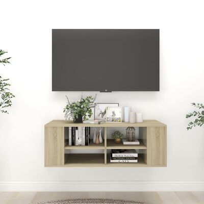 vidaXL Mueble de pared de TV aglomerado color roble Sonoma 102x35x35cm